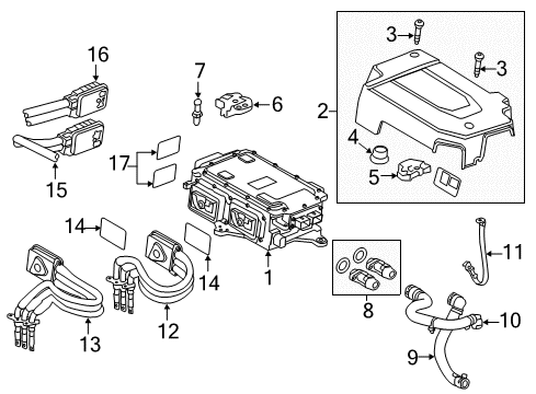 2015 Cadillac ELR Drive Motor Generator Power Inverter Eccn=3A999 Module Assembly Diagram for 24279726