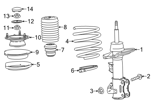 2016 Cadillac ATS Struts & Components - Front Diagram 5 - Thumbnail