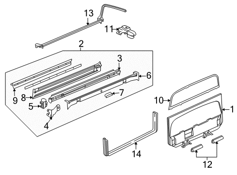 2005 Cadillac Escalade EXT Gate Assembly, Mid (Removable) *Neutral Diagram for 94661784