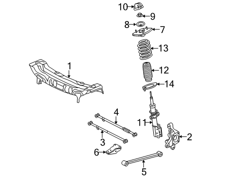 2006 Buick LaCrosse Rear Suspension Components, Stabilizer Bar Diagram 2 - Thumbnail