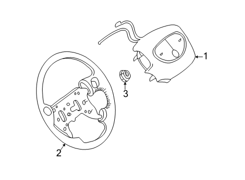 1997 Buick Century Steering Wheel Assembly *Adriatic Blu Diagram for 16821903