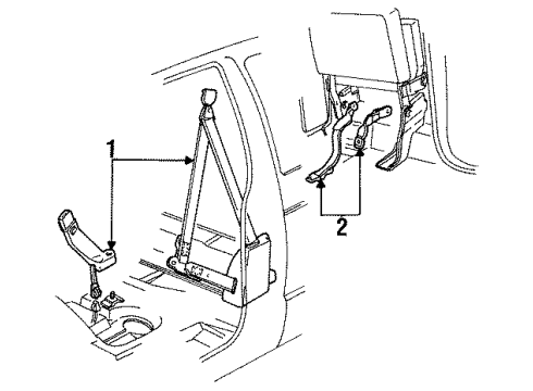 1986 GMC S15 Belt Asm,Passenger Seat Diagram for 15536104