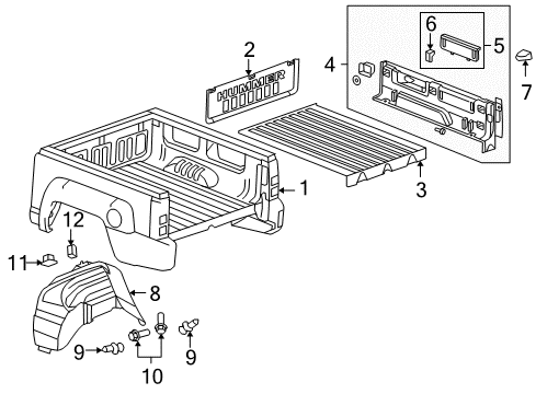 2010 Hummer H3T Cover Assembly, Pick Up Box *Dark Smoke Gry Diagram for 94733864