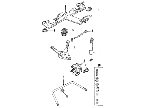 2010 Buick Lucerne Rear Suspension Components, Upper Control Arm, Stabilizer Bar Diagram 2 - Thumbnail