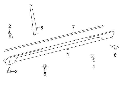 2006 Pontiac Vibe Molding,Rocker Panel *Gray Diagram for 88973002