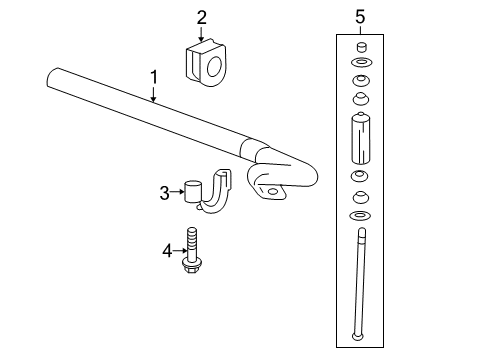 2016 GMC Sierra 1500 Stabilizer Bar & Components - Front Diagram