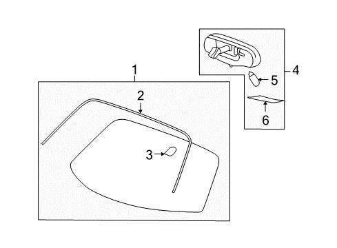 2007 Saturn Sky Windshield Glass Diagram