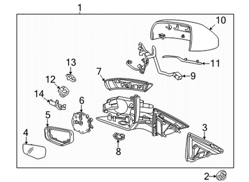 2021 Cadillac CT4 Cover, Outside Rear View Mirror Housing Upper *Service Primer Diagram for 23105595