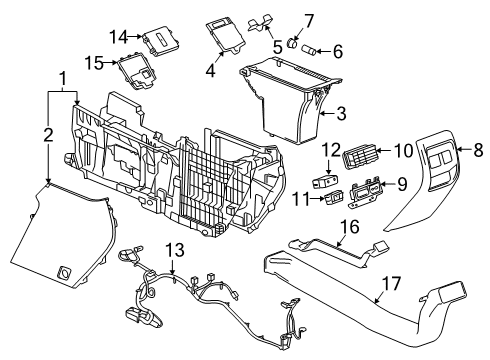 2022 Cadillac XT4 Center Console Diagram 3 - Thumbnail