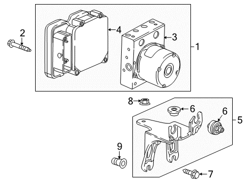 2018 Cadillac CT6 Bolt,Electronic Brake Control Module Diagram for 22688153