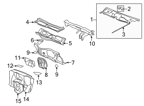 2007 Saturn Vue Cowl Diagram