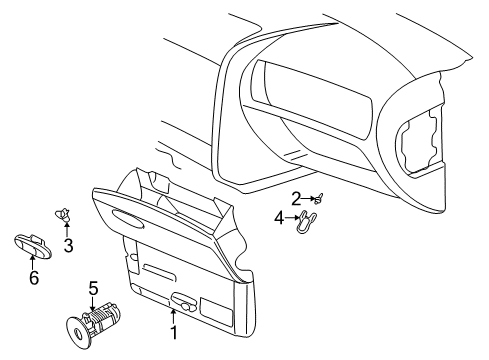 2006 Buick Rainier Latch Assembly, Instrument Panel Compartment Door *Vr Dark Cashme Diagram for 15296563