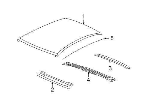 2008 Saturn Aura Roof & Components, Exterior Trim Diagram 3 - Thumbnail