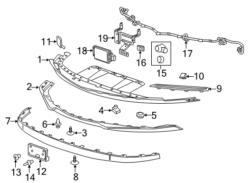 2016 Cadillac ELR Front Bumper Diagram 2 - Thumbnail