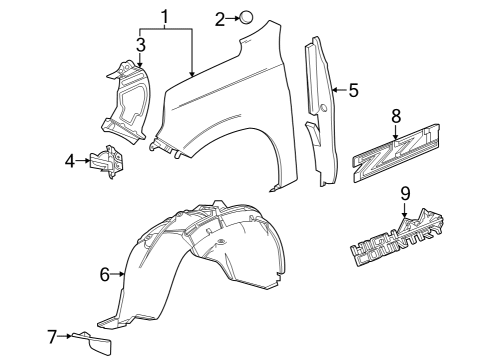 2023 Chevy Tahoe Fender & Components Diagram