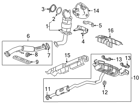 2020 Cadillac XT4 Exhaust Components Diagram