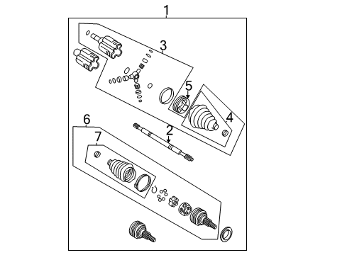 2006 Pontiac Grand Prix Drive Axles - Front Diagram