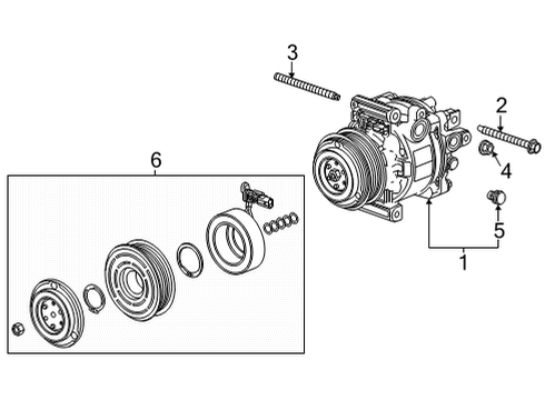 2022 Chevy Trailblazer A/C Condenser, Compressor & Lines Diagram