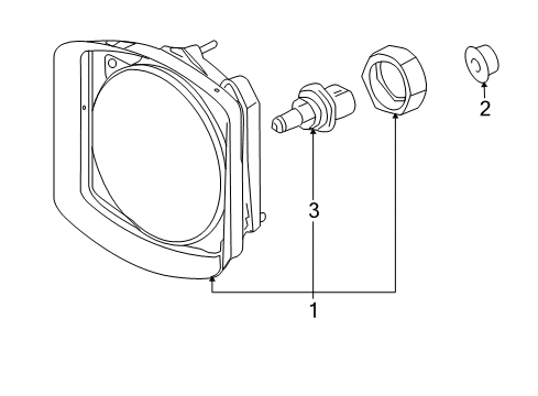 2004 Hummer H2 Capsule/Headlamp/Fog Lamp Headlamp Diagram for 15269178