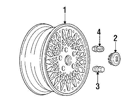 1996 Oldsmobile Silhouette Wheels, Covers & Trim Diagram