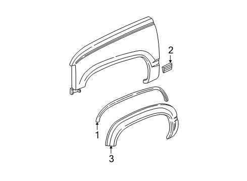 1996 Chevy K2500 Exterior Trim - Fender Diagram