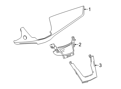 2020 Cadillac XT5 Pad Assembly, Instrument Panel Trim *Black Diagram for 84138188