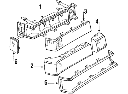 1984 Buick LeSabre Lens,Rear Combination Lamp Diagram for 16501961