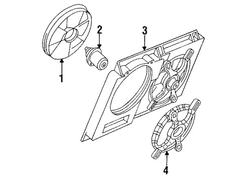 1993 Chevy Corvette Bracket Kit, Electric Cooling Fan Diagram for 22074984