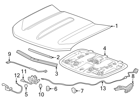 2023 GMC Canyon HOOD ASM-. Diagram for 84755253