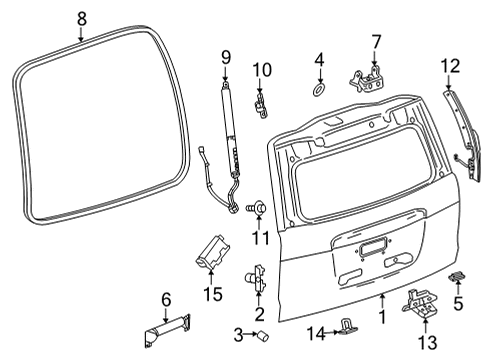 2022 Cadillac Escalade ESV STRUT ASM-L/GATE Diagram for 87840008