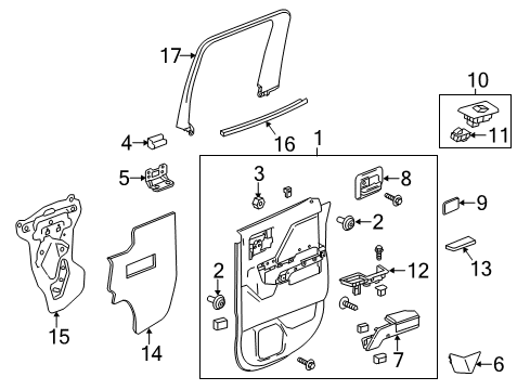 2016 GMC Sierra 2500 HD Interior Trim - Rear Door Diagram 2 - Thumbnail