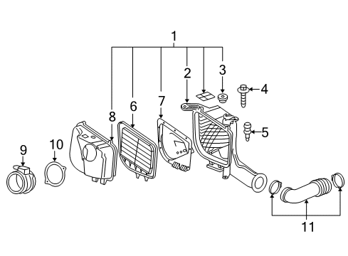 2004 Cadillac SRX Air Intake Diagram 1 - Thumbnail