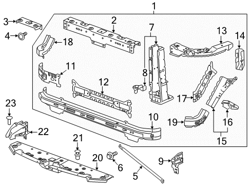 2015 GMC Canyon Radiator Support Diagram