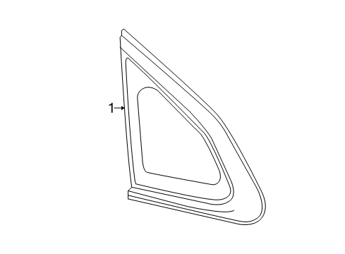 2016 Chevy Malibu Quarter Panel - Glass & Hardware Diagram