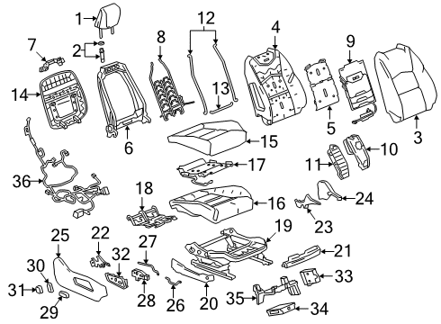 2020 Cadillac XT4 Cover Assembly, F/Seat Cush *Wheat Diagram for 84614457