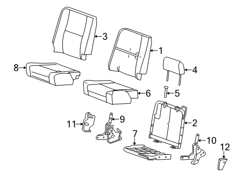 2013 Chevy Silverado 3500 HD Cover Assembly, Rear Seat Cushion *Ebony Diagram for 20904917