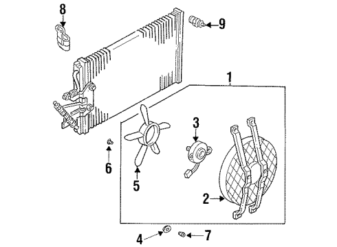 1994 Chevy C3500 Collar Pkg, Electric Cooling Fan Diagram for 15547039