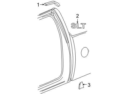 2009 GMC Sierra 1500 Protector, Rear Wheel Opening Flare Diagram for 25790862