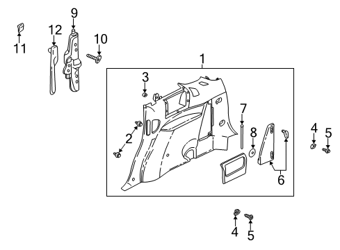 2007 Buick Rendezvous Interior Trim - Quarter Panels Diagram 3 - Thumbnail