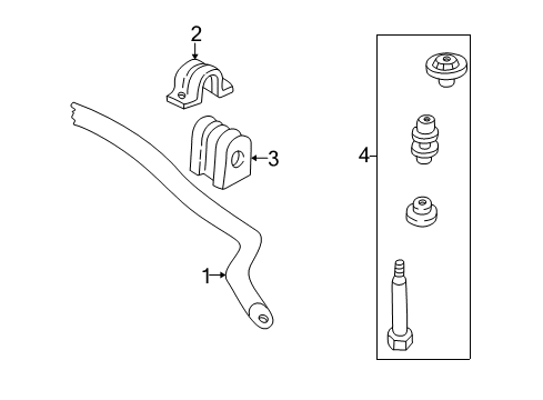 1999 Pontiac Montana Stabilizer Bar & Components - Front Diagram