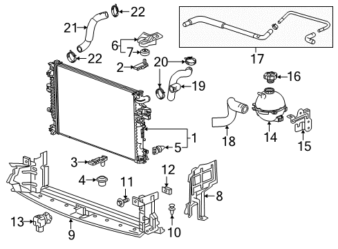 2019 Buick Regal Sportback Engine Coolant Air Bleed Hose Diagram for 39059517