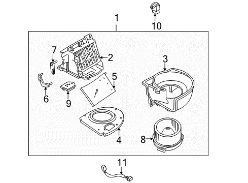 2002 Chevy Tracker Motor,Blower(W/Impeller) Diagram for 91175896