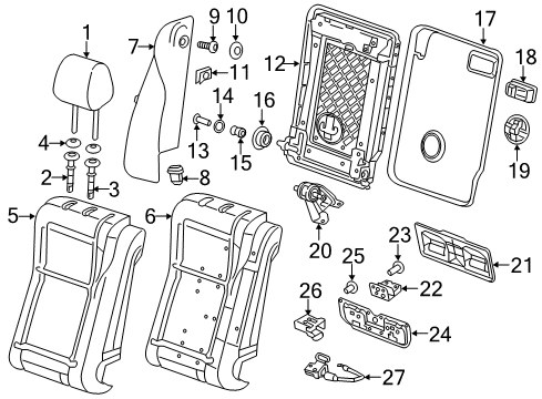 2019 Buick Cascada Cover Assembly, Rear Seat Back *Black Diagram for 39096889