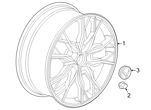 2024 Chevy Corvette WHEEL-FRT *AFTER MIDNIG Diagram for 84608037