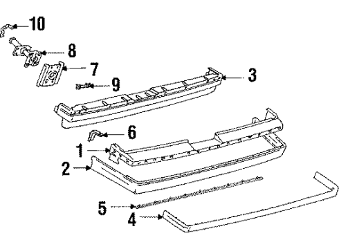 1987 Oldsmobile Calais Rear Bumper Cover Diagram for 22527035