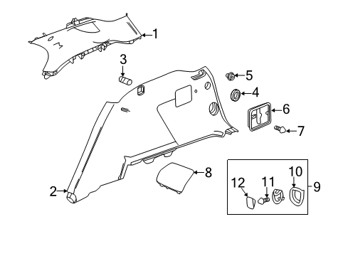 2022 GMC Terrain Panel Assembly, Qtr Lwr Rr Tr *Platinum M Diagram for 84893547