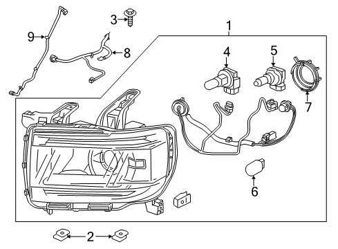 2021 GMC Canyon Headlamp Components Diagram