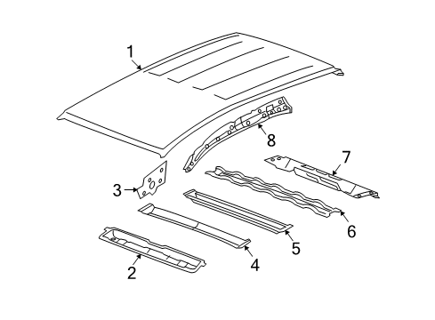 2008 Pontiac Torrent Roof & Components Diagram