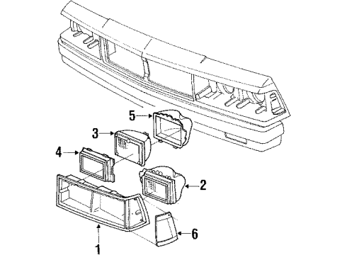 1986 Chevy Celebrity Headlamps Diagram