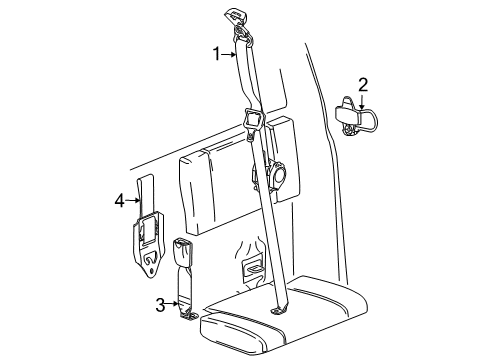 2005 GMC Canyon Seat Belt Diagram 4 - Thumbnail